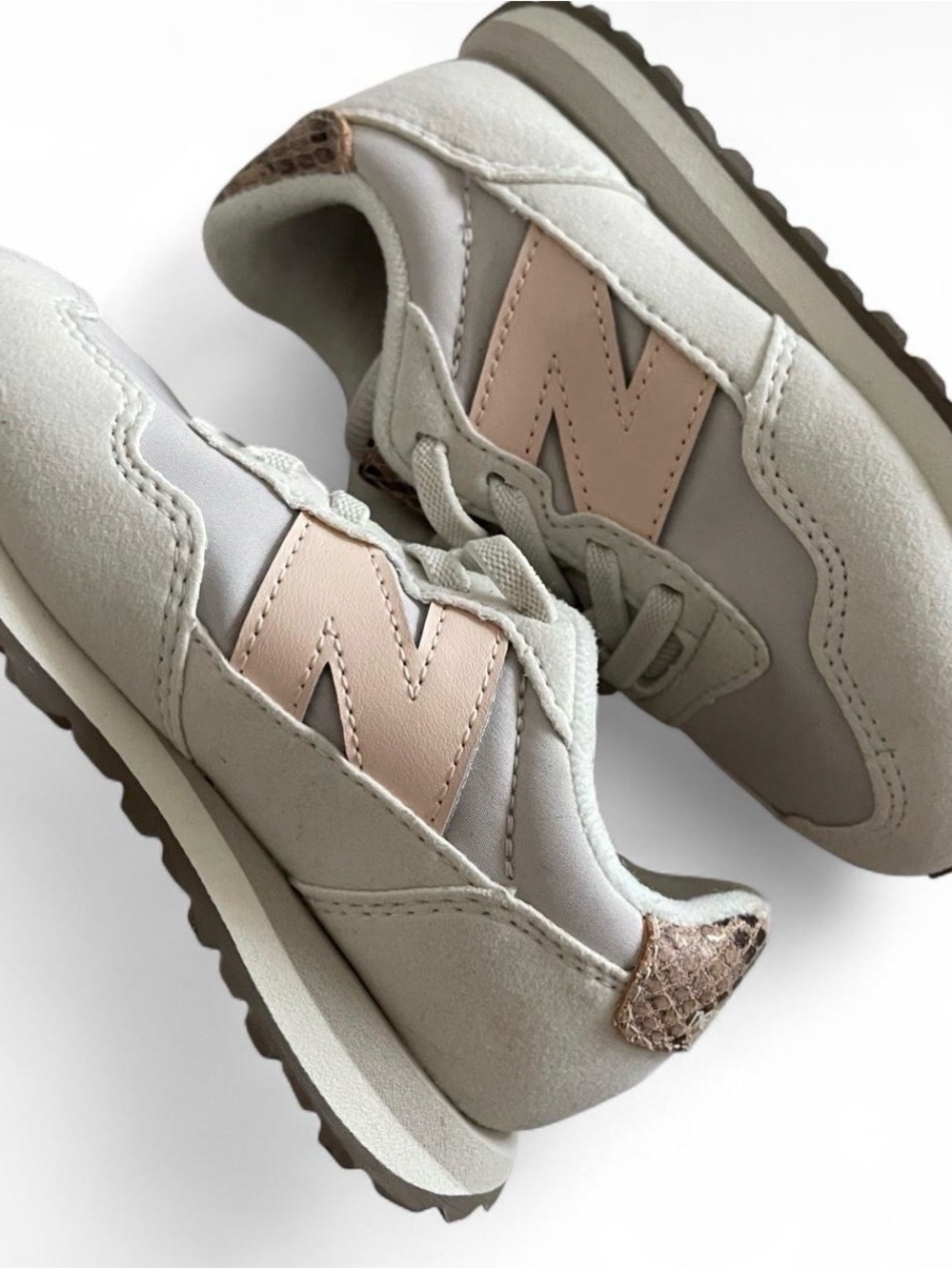 New Balance 237 Toddler Sneakers Size 9 Cream Pink Snakeskin Girls Shoes
